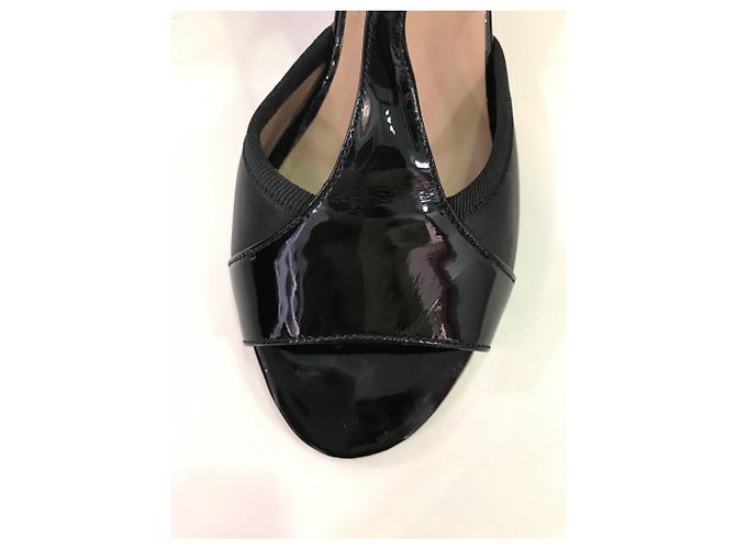 Sandali con zeppa Repetto in pelle nera Nero - vista 4