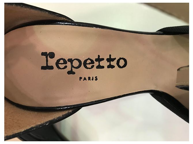Sandali con zeppa Repetto in pelle nera Nero - vista 5