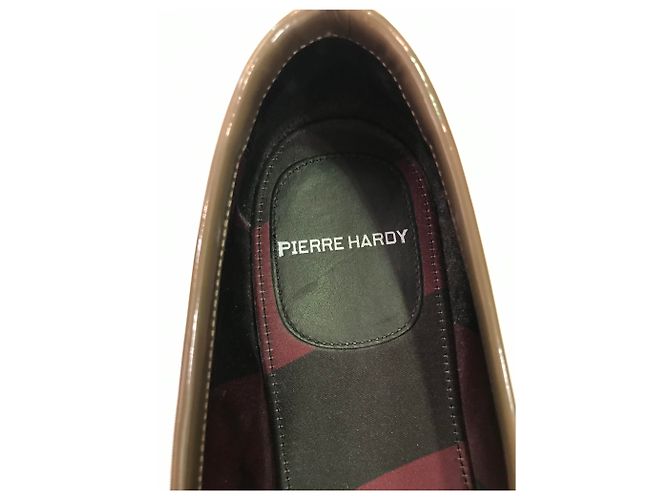 Mocassini Pierre Hardy in vernice verde scuro e bordeaux Bordò - vista 4