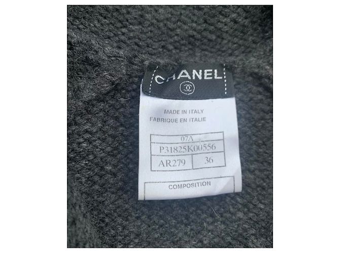 Chanel Kaschmirjacke Dunkelgrau Größe 36 Anthrazitgrau - Ansicht 5