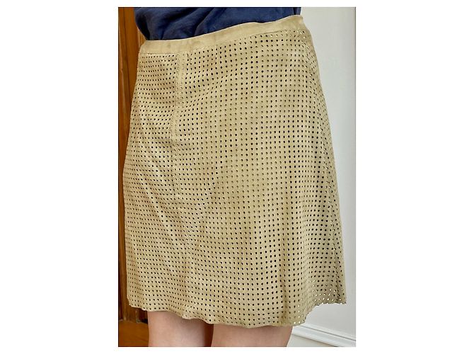 Falda Stouls de piel de ciervo beige - vista 2