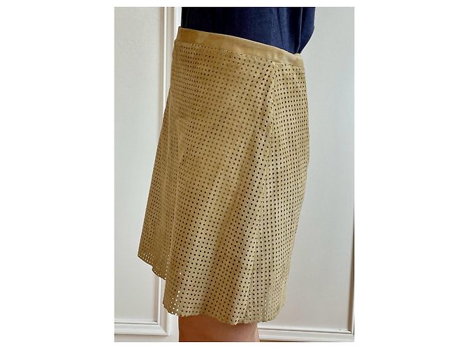 Falda Stouls de piel de ciervo beige - vista 3