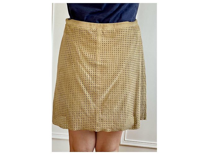 Falda Stouls de piel de ciervo beige - vista 4