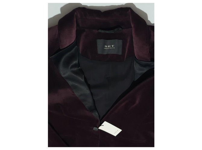 Set Samt Blazer Lila Schwarz - Ansicht 4