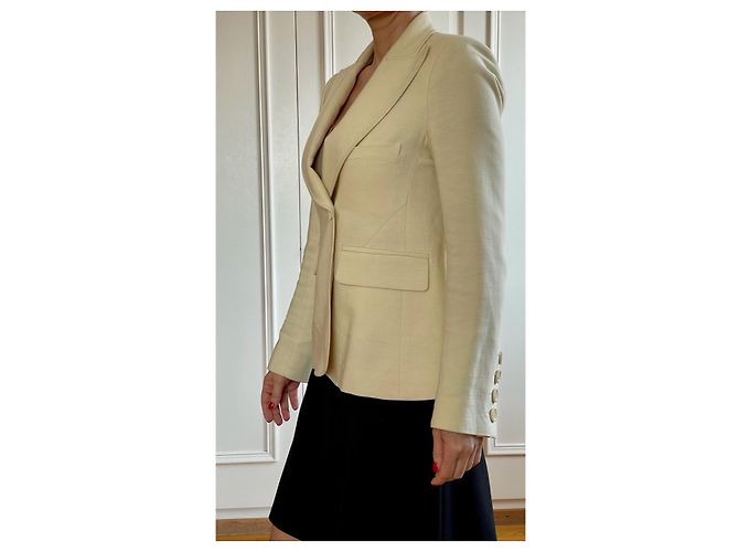 Giacca Sonia Rykiel in cotone e lana color eggshell Bianco sporco - vista 2