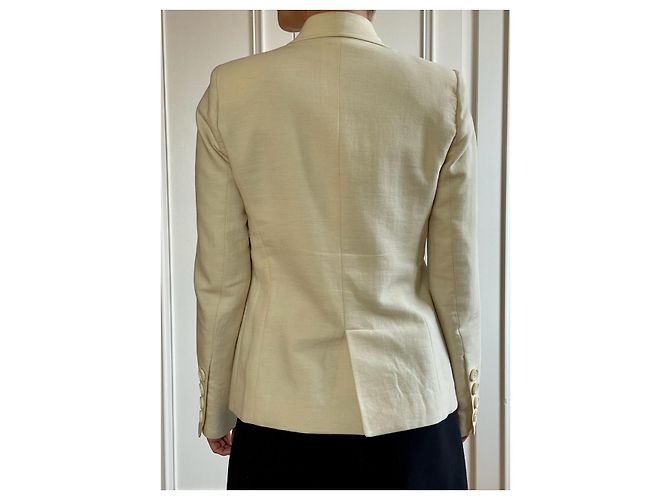 Giacca Sonia Rykiel in cotone e lana color eggshell Bianco sporco - vista 3
