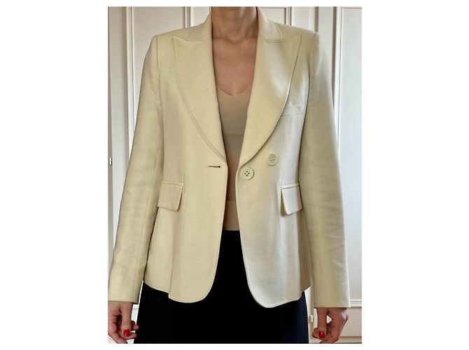 Giacca Sonia Rykiel in cotone e lana color eggshell Bianco sporco - vista 4
