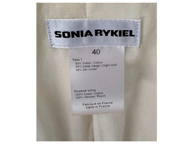 Giacca Sonia Rykiel in cotone e lana color eggshell Bianco sporco - vista 5