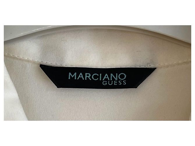 Camicetta Guess Marciano in seta color eggshell Bianco sporco - vista 2
