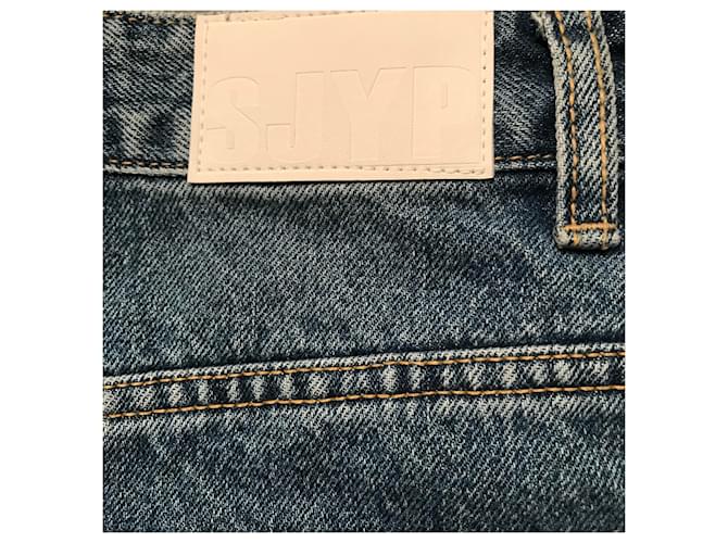 Autre Marque Falda SJYP de denim patchwork azul algodón - vista 3