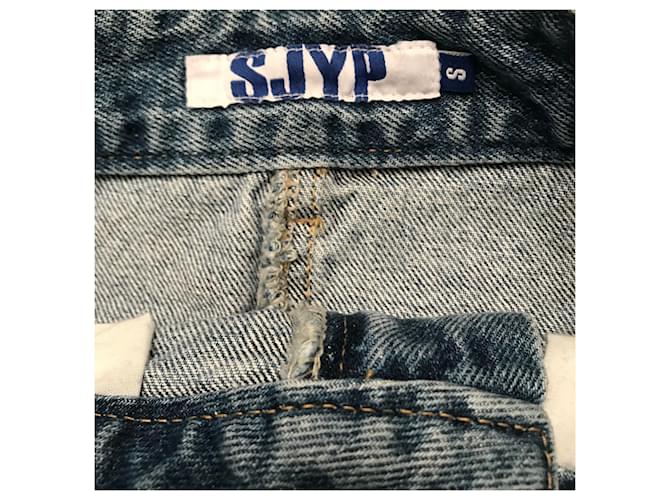 Autre Marque Falda SJYP de denim patchwork azul algodón - vista 4