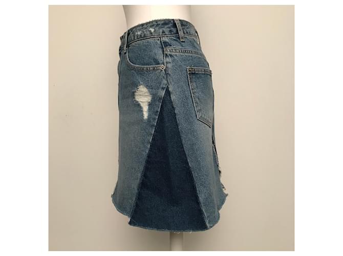 Autre Marque Falda SJYP de denim patchwork azul algodón - vista 7