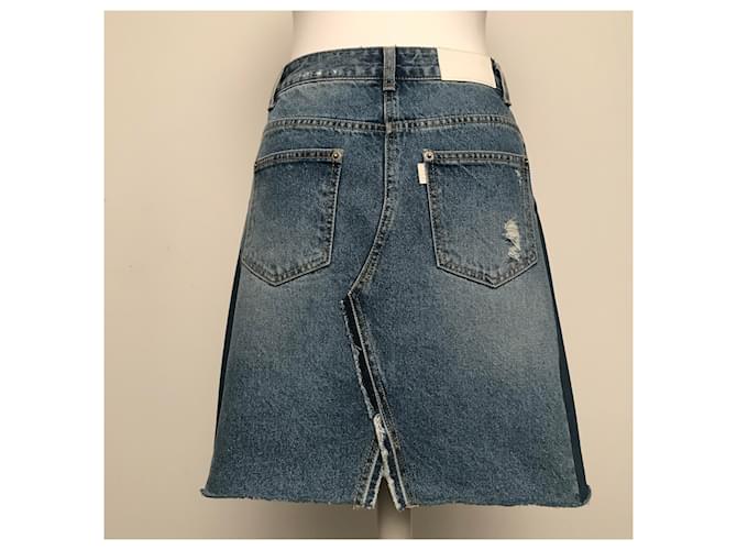 Autre Marque Falda SJYP de denim patchwork azul algodón - vista 8