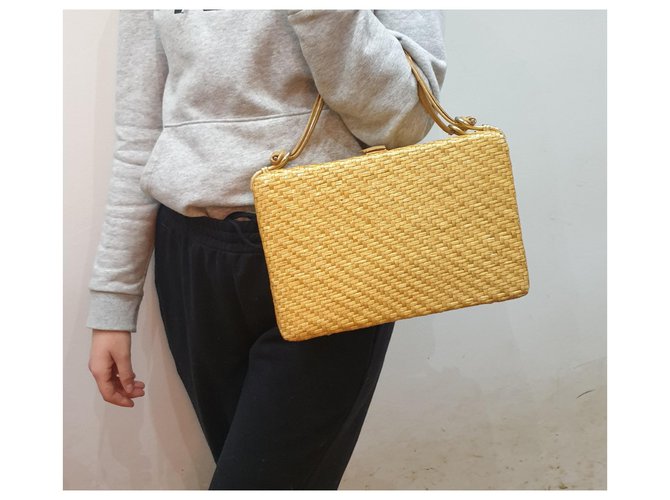 Rodo borsa paglia e pelle Beige Giallo - vista 11