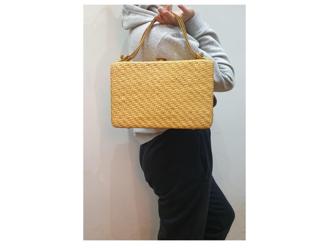 Rodo borsa paglia e pelle Beige Giallo - vista 12