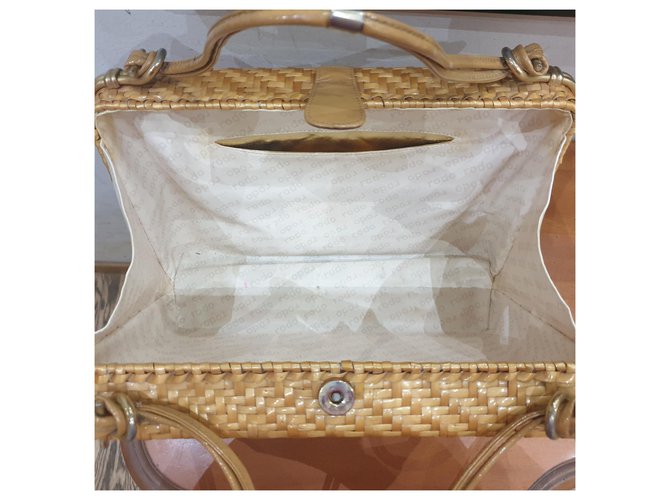 Rodo borsa paglia e pelle Beige Giallo - vista 15