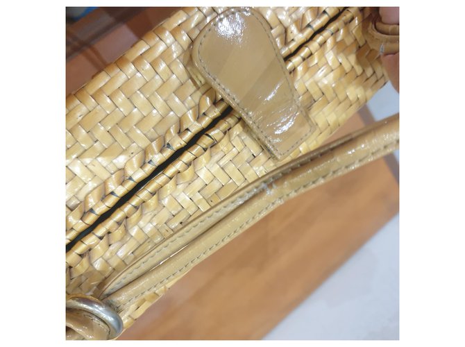 Rodo borsa paglia e pelle Beige Giallo - vista 16