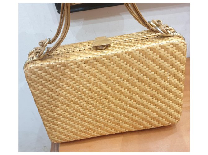 Rodo borsa paglia e pelle Beige Giallo - vista 2