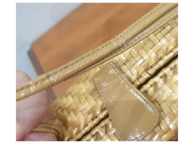 Rodo borsa paglia e pelle Beige Giallo - vista 7