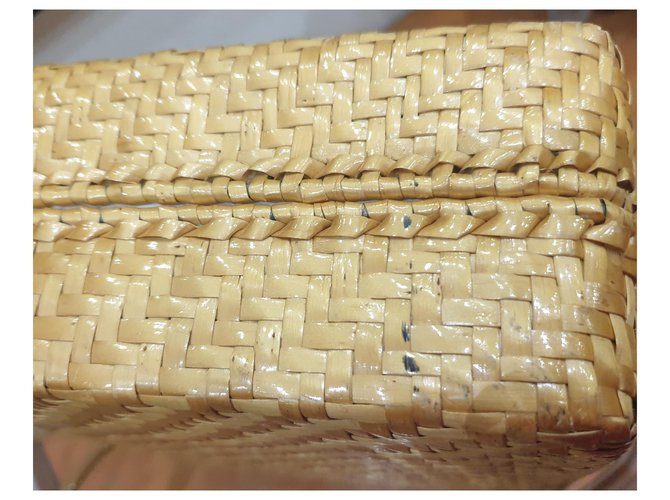 Rodo borsa paglia e pelle Beige Giallo - vista 8