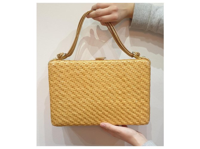 Rodo borsa paglia e pelle Beige Giallo - vista 9