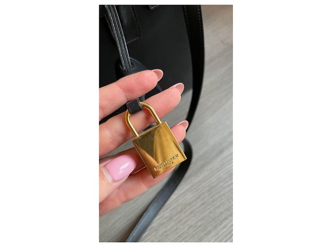 Jour Saint Laurent Borsa Nano Day in pelle nera Gold hardware - vista 5