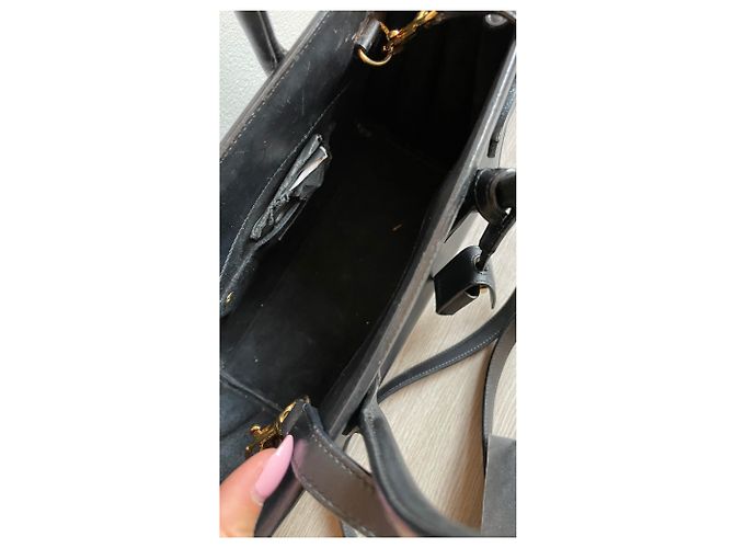 Jour Saint Laurent Borsa Nano Day in pelle nera Gold hardware - vista 6