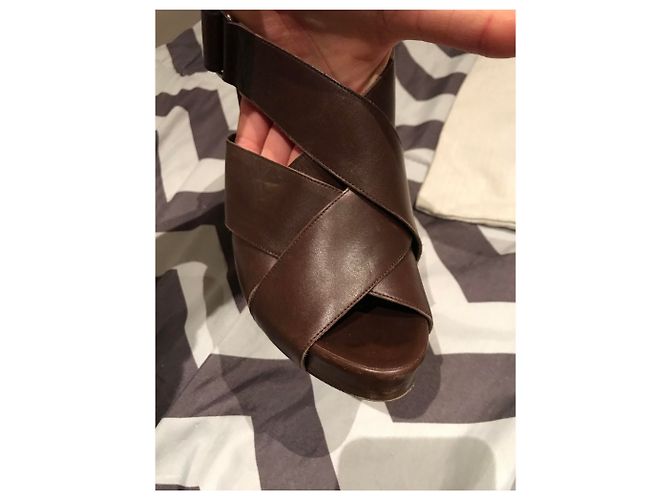 Sandali Hermès Spartan in pelle marrone scuro - vista 10
