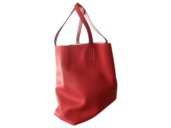 Double sens Hermès borsa significato foderato 45 in pelle rossa Rosso - vista 2