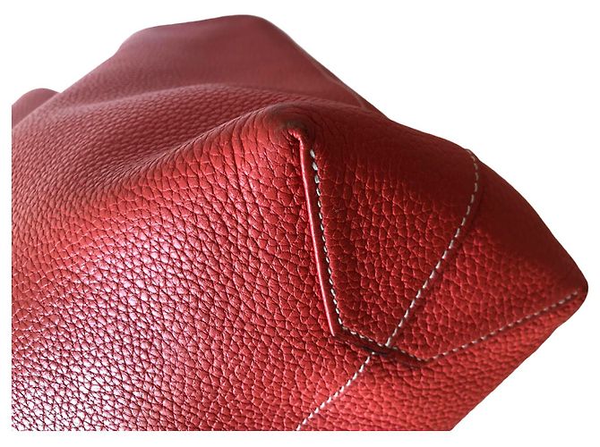 Double sens Hermès borsa significato foderato 45 in pelle rossa Rosso - vista 8