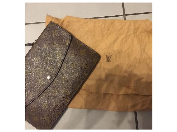 Pochette Louis Vuitton Monogram in pelle marrone Marrone scuro - vista 2