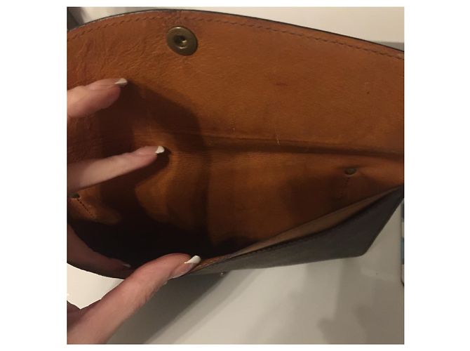 Pochette Louis Vuitton Monogram in pelle marrone Marrone scuro - vista 4