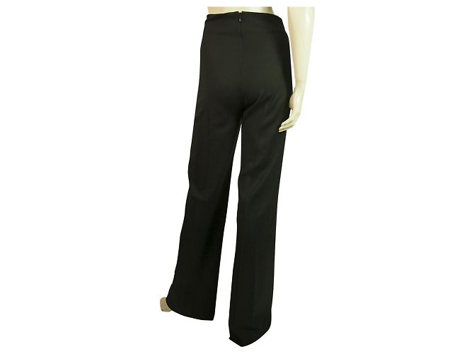 Dsquared2 Dsquared 2 D2 Schwarze Wolle hoch taillierte Flair Beinhose Hosengröße 40 - Ansicht 2