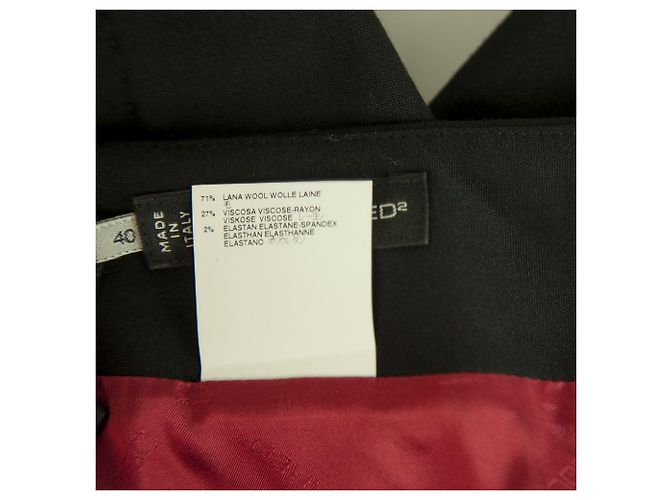 Dsquared2 Dsquared 2 D2 Schwarze Wolle hoch taillierte Flair Beinhose Hosengröße 40 - Ansicht 3