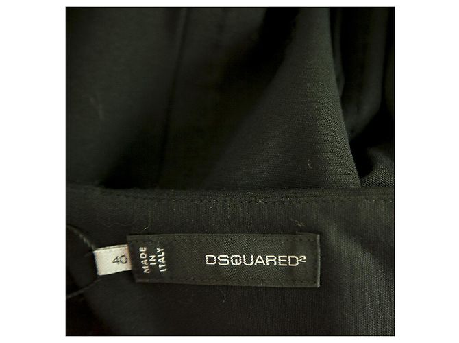 Dsquared2 Dsquared 2 D2 Schwarze Wolle hoch taillierte Flair Beinhose Hosengröße 40 - Ansicht 4