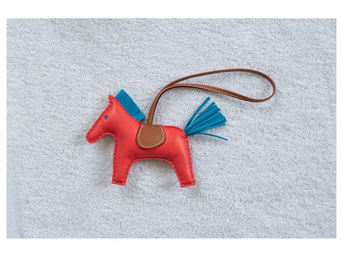 Charm Hermès Rodeo mm Oro Rose Texas Bleu Zanzibar Marrone Blu Arancione - vista 4