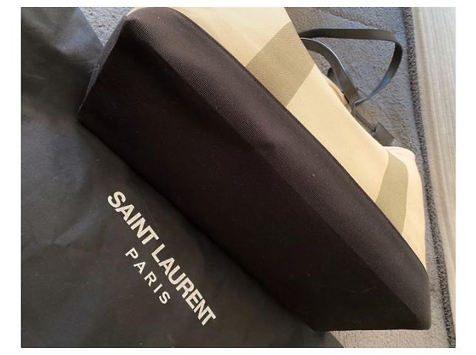 Saint Laurent canvas tote bag Negro Blanco - vista 10
