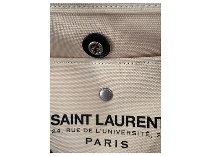 Saint Laurent canvas tote bag Negro Blanco - vista 13