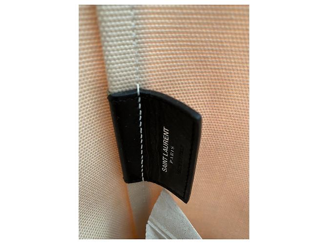 Saint Laurent canvas tote bag Negro Blanco - vista 6