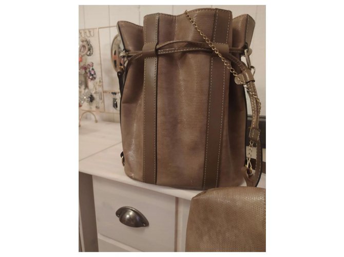 Lancel Elsa Sellier in pelle beige - vista 3