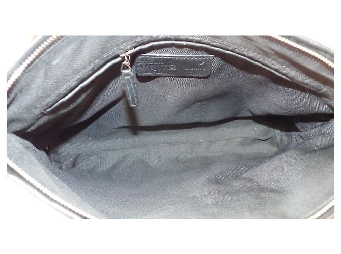 Pochette Alexander McQueen in pelle nera con stampa coccodrillo Nero - vista 7