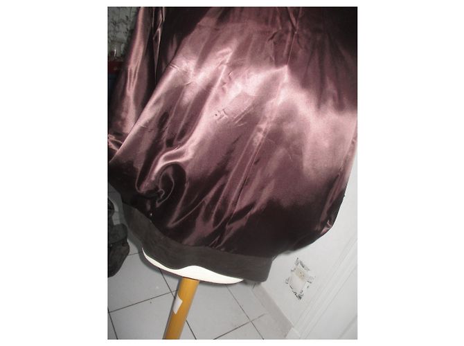 Autre Marque Giacca oversize in volpe e capretto marrone Marrone scuro - vista 7