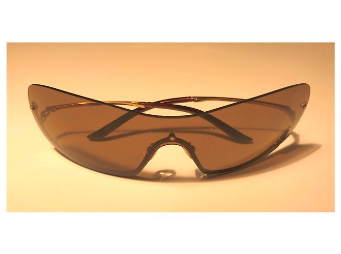 Occhiali da sole Gucci maschera metallo oro D'oro - vista 11