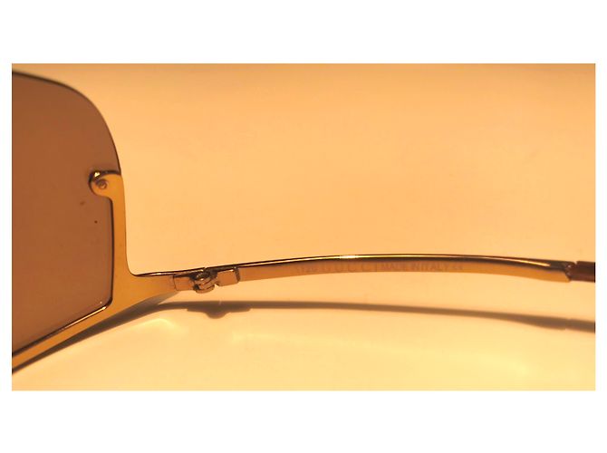Occhiali da sole Gucci maschera metallo oro D'oro - vista 13