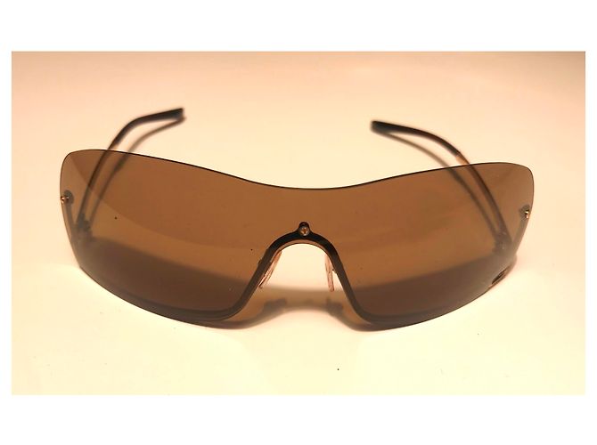 Occhiali da sole Gucci maschera metallo oro D'oro - vista 2