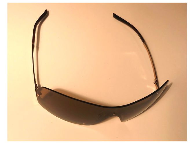 Occhiali da sole Gucci maschera metallo oro D'oro - vista 3