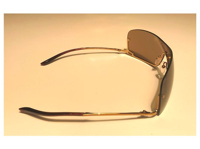 Occhiali da sole Gucci maschera metallo oro D'oro - vista 4