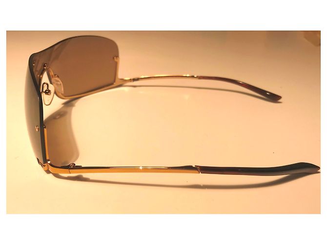 Occhiali da sole Gucci maschera metallo oro D'oro - vista 5
