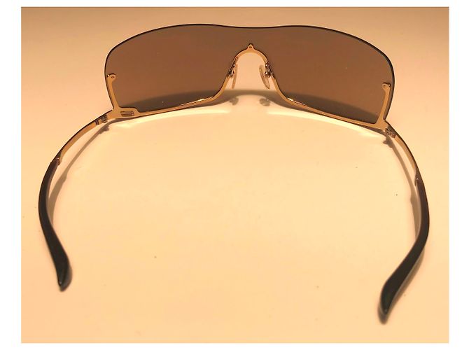 Occhiali da sole Gucci maschera metallo oro D'oro - vista 6