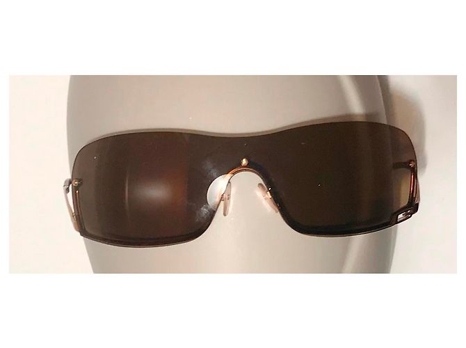 Occhiali da sole Gucci maschera metallo oro D'oro - vista 7
